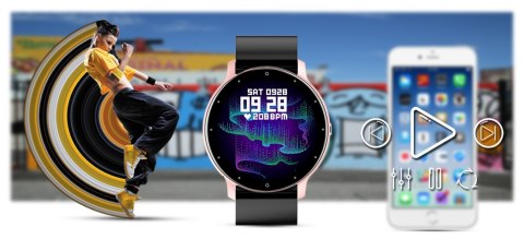 Smartwatch Damski Gravity GT1-2 Różowe Złoto/Czarny