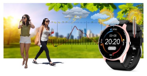 Smartwatch Damski Gravity GT1-2 Różowe Złoto/Czarny
