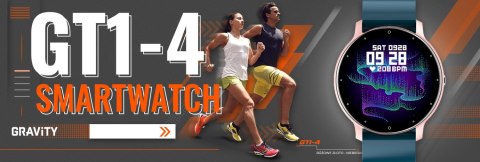 Smartwatch Damski Gravity GT1-4 Różowe Złoto/Niebieski