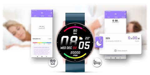 Smartwatch Damski Gravity GT1-4 Różowe Złoto/Niebieski