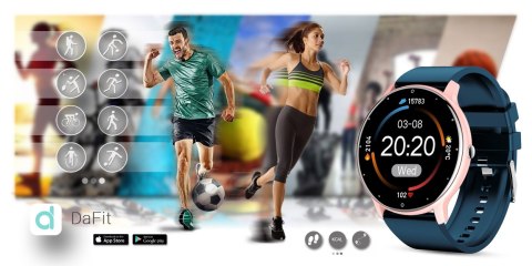 Smartwatch Damski Gravity GT1-4 Różowe Złoto/Niebieski