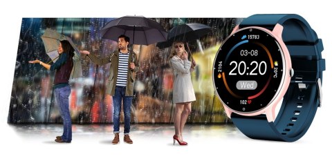 Smartwatch Damski Gravity GT1-4 Różowe Złoto/Niebieski