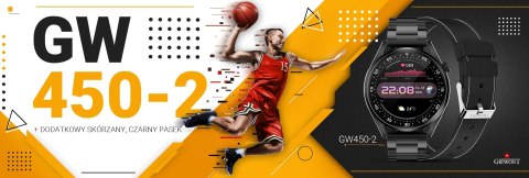 Smartwatch GIEWONT Vertex GW450-2 Czarny + Skórzany Pasek