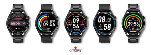 Smartwatch GIEWONT Vertex GW450-2 Czarny + Skórzany Pasek