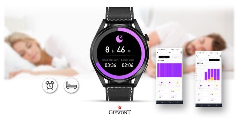 Smartwatch GIEWONT Vertex GW450-2 Czarny + Skórzany Pasek