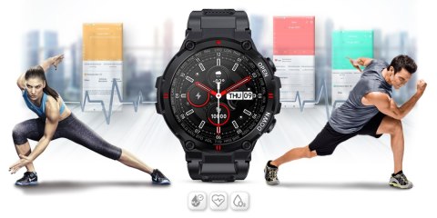 Smartwatch Gravity GT7-1 Czarny silikonowy