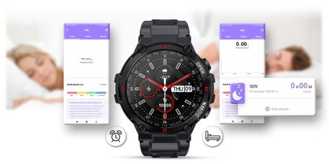 Smartwatch Gravity GT7-1 Czarny silikonowy