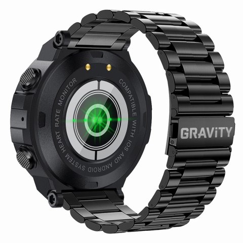 Smartwatch Gravity GT7-2 - Czarny z czarną bransoletą