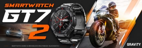 Smartwatch Gravity GT7-2 - Czarny z czarną bransoletą