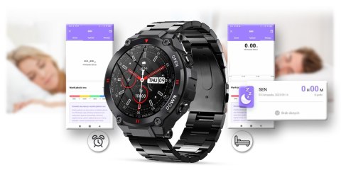 Smartwatch Gravity GT7-2 - Czarny z czarną bransoletą