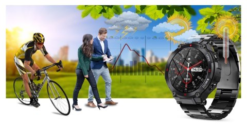 Smartwatch Gravity GT7-2 - Czarny z czarną bransoletą