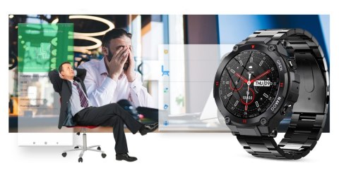 Smartwatch Gravity GT7-2 - Czarny z czarną bransoletą