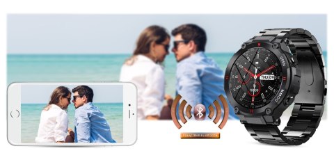 Smartwatch Gravity GT7-2 - Czarny z czarną bransoletą