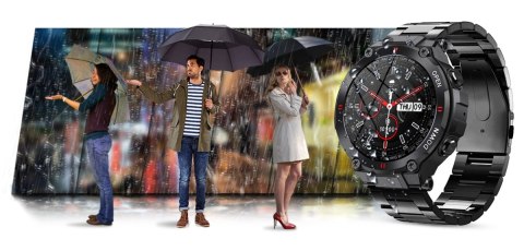 Smartwatch Gravity GT7-2 - Czarny z czarną bransoletą