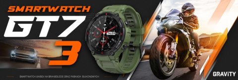 Smartwatch Gravity GT7-3 - Zielono-czarny sportowy
