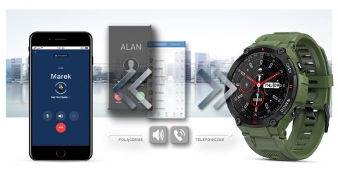 Smartwatch Gravity GT7-3 - Zielono-czarny sportowy