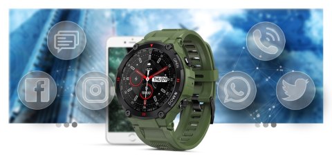 Smartwatch Gravity GT7-3 - Zielono-czarny sportowy