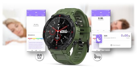 Smartwatch Gravity GT7-3 - Zielono-czarny sportowy