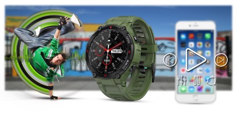 Smartwatch Gravity GT7-3 - Zielono-czarny sportowy