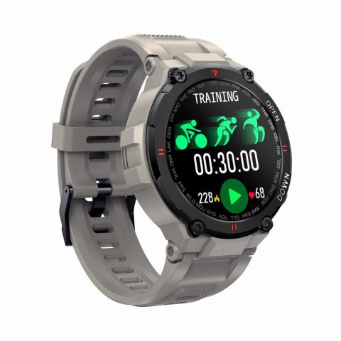 Smartwatch Gravity GT7-4 Szaro-Czarny z Paskiem Silikonowym