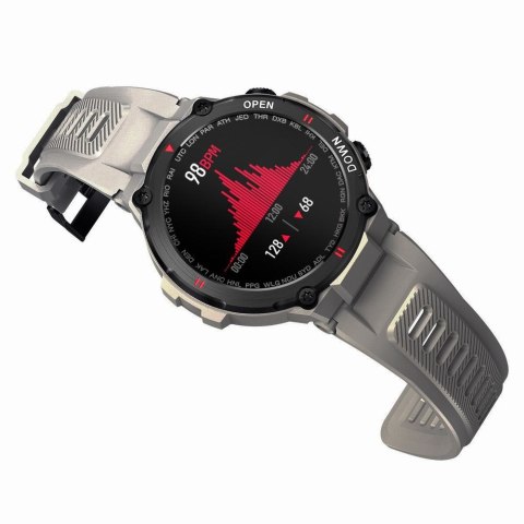Smartwatch Gravity GT7-4 Szaro-Czarny z Paskiem Silikonowym