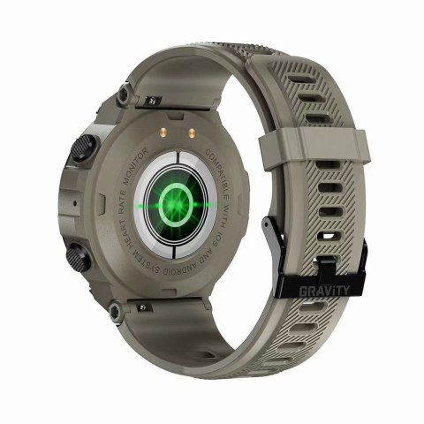 Smartwatch Gravity GT7-4 Szaro-Czarny z Paskiem Silikonowym