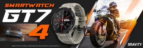 Smartwatch Gravity GT7-4 Szaro-Czarny z Paskiem Silikonowym