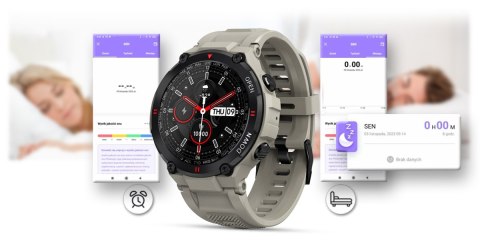 Smartwatch Gravity GT7-4 Szaro-Czarny z Paskiem Silikonowym