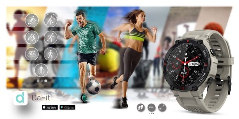 Smartwatch Gravity GT7-4 Szaro-Czarny z Paskiem Silikonowym