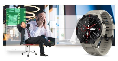 Smartwatch Gravity GT7-4 Szaro-Czarny z Paskiem Silikonowym