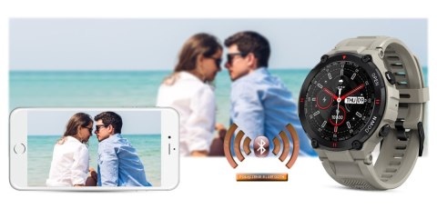 Smartwatch Gravity GT7-4 Szaro-Czarny z Paskiem Silikonowym