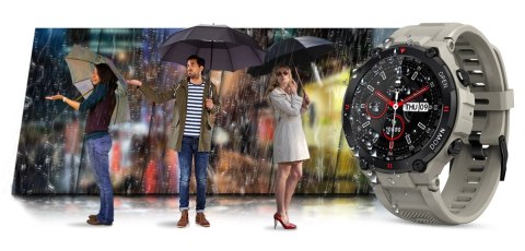 Smartwatch Gravity GT7-4 Szaro-Czarny z Paskiem Silikonowym