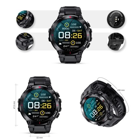 Smartwatch Gravity GT8-1 Czarny - sport i elegancja