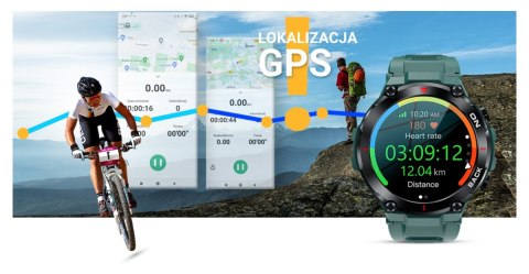 Smartwatch Gravity GT8-3 Zielony - sportowy design