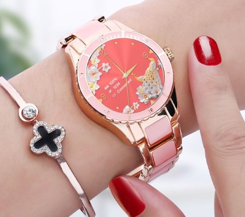 Smartwatch Damski Rubicon RNCE82 Różowe Złoto z Bransoletą