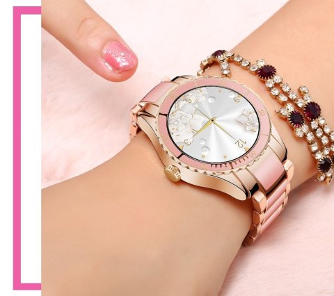 Smartwatch Damski Rubicon RNCE82 Różowe Złoto z Bransoletą