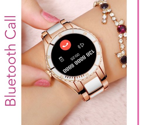 Smartwatch Damski Rubicon RNCE82 Różowe Złoto z Bransoletą