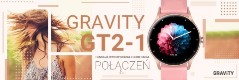 Smartwatch Damski Gravity GT2-1 Różowe Złoto