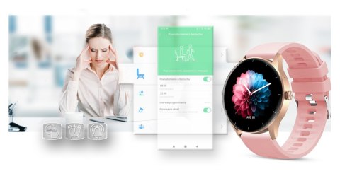 Smartwatch Damski Gravity GT2-1 Różowe Złoto
