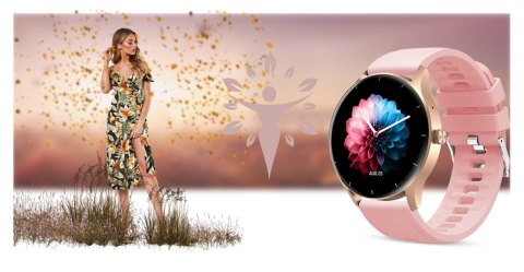 Smartwatch Damski Gravity GT2-1 Różowe Złoto