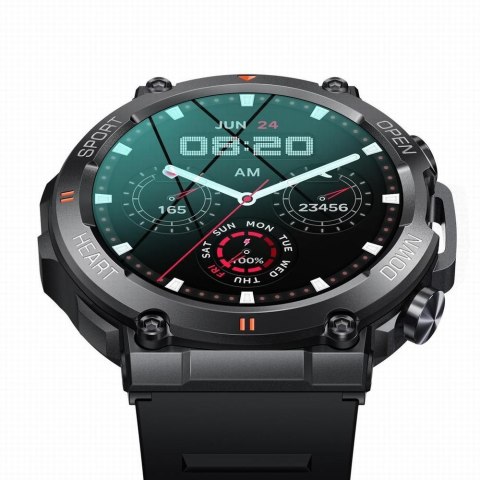 Smartwatch Gravity GT7-1 PRO - Czarny, silikonowy pasek