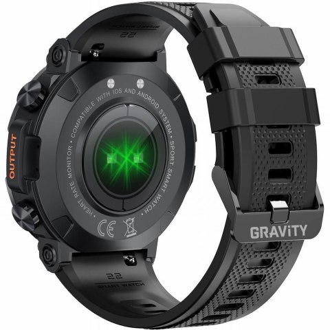 Smartwatch Gravity GT7-1 PRO - Czarny, silikonowy pasek