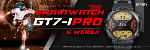 Smartwatch Gravity GT7-1 PRO - Czarny, silikonowy pasek