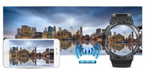 Smartwatch Gravity GT7-1 PRO - Czarny, silikonowy pasek