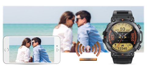 Smartwatch Gravity GT7-1 PRO - Czarny, silikonowy pasek