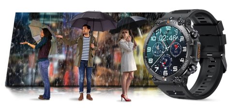 Smartwatch Gravity GT7-1 PRO - Czarny, silikonowy pasek