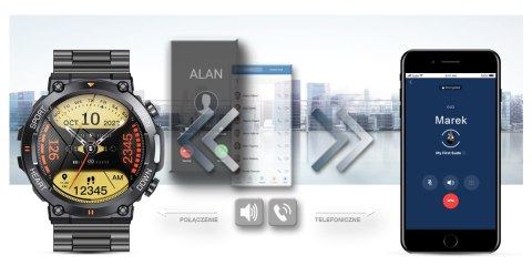 Smartwatch Gravity GT7-2 PRO - Czarny z bransoletą