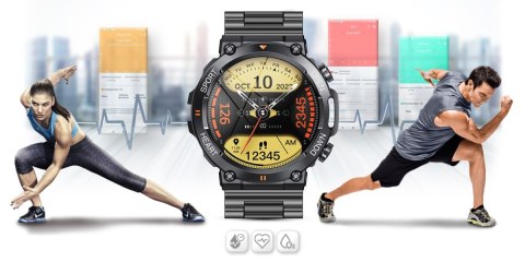 Smartwatch Gravity GT7-2 PRO - Czarny z bransoletą