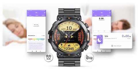 Smartwatch Gravity GT7-2 PRO - Czarny z bransoletą