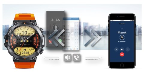 Smartwatch Gravity GT7-5 PRO Czarno-Pomarańczowy